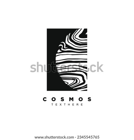 Abstract half planet logo design. Space galaxy logo for your brand or business