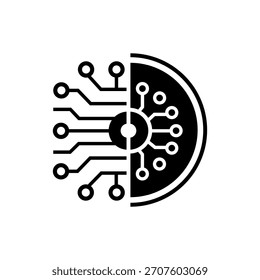 Abstract half tech circuit board vector design	