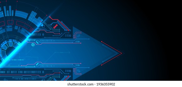 Abstract half-circle technology circuit board. Communication concept.