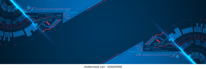 Abstract half-circle technology circuit board. Communication concept.