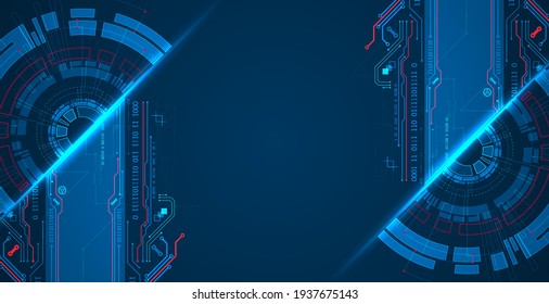 Abstract half-circle technology circuit board. Communication concept.