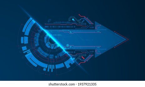 Abstract half-circle technology circuit board. Communication concept.