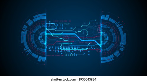 Abstrakte Schalttafel für Halbkreis-Technologie. Kommunikationskonzept.