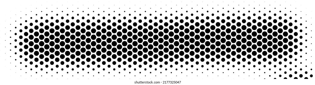 Abstract halfton background. A wave of black dots on a white background. The pattern is chaotic