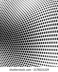 Abstract halfton background. A wave of black dots on a white background. The pattern is chaotic