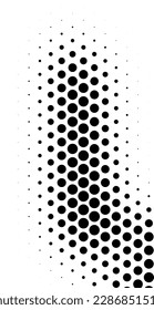 Abstract halfton background. A wave of black dots on a white background. The pattern is chaotic