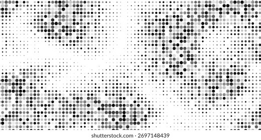 Abstractas fondo de halfton. Una ola de puntos negros sobre un fondo blanco.