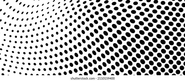 Abstract halfton texture in black and white. A chaotic pattern of dots on a white background. Vector modern optical texture of pop art for posters, business cards, covers, label layouts, stickers