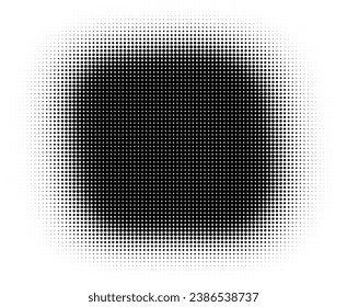 Abstract halfton texture in black and white. A chaotic dance of dots. Monochrome background