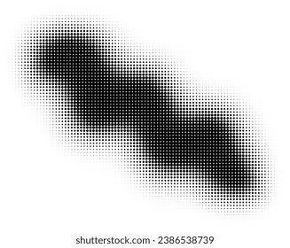 Abstrakte Halfton-Textur in Schwarz-Weiß. Ein chaotischer Tanz aus Punkten. einfarbiger Hintergrund