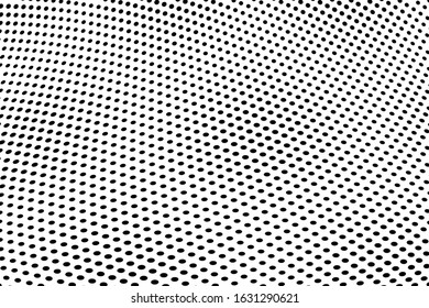 Abstract halfton wave texture. Black dots dance chaotic background. Template for printing on wrapping paper, fabric. Vintage grunge for poster
