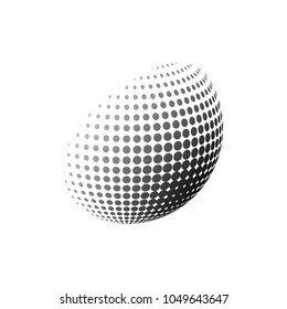 Abstract halftone 3d sphere design, Halftone ball, Halftone graphic vector concept