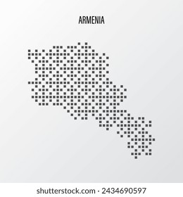 Abstract halftone Armenia map isolated on white background. Vector illustration