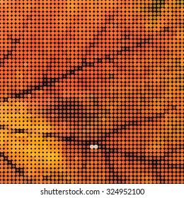 abstract halftone autumn leaves textured background