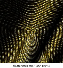 Abstract halftone background black with golden dots, design element