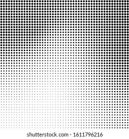 Abstract halftone background in black and white. Dotted vector pattern.