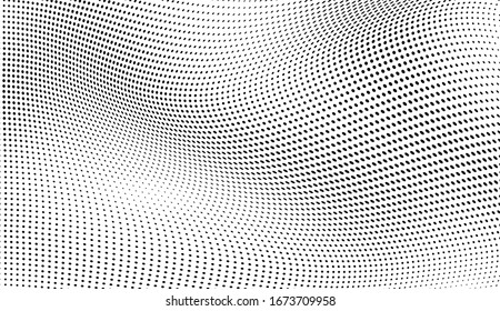 Abstract halftone background. Black and white texture of dots. Ink drops on white. Monochrome pattern