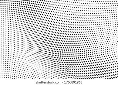 Abstract halftone background. Black and white texture of dots. Ink drops on white. Monochrome pattern