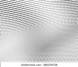 Abstract halftone background. Black and white texture of dots. Ink drops on white. Monochrome pattern