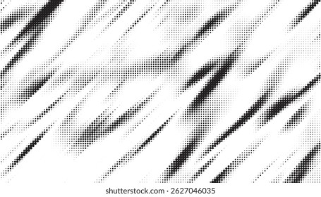 Fondo de semitono Abstractas. Patrón geométrico punteado grunge blanco y negro. Fondo de grunge como elemento de diseño. Ilustración vectorial.	