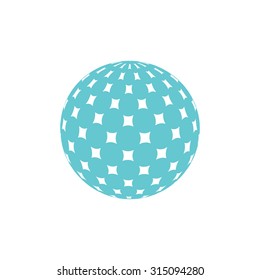 Abstract halftone background. Blue and white color. Globe design outbox