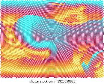 abstract halftone background in bright colors