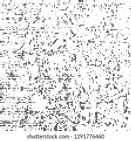 Abstract halftone background. Chaotic texture of black dots on white