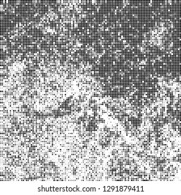 Abstract halftone background. Chaotic texture of black dots on white