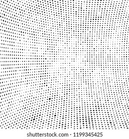 Abstract halftone background. Chaotic vector pattern of black dots on white. Modern style for printing and design creation