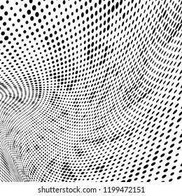 Abstract halftone background. Chaotic vector pattern of black dots on white. Modern style for printing and design creation
