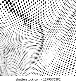 Abstract halftone background. Chaotic vector pattern of black dots on white. Modern style for printing and design creation