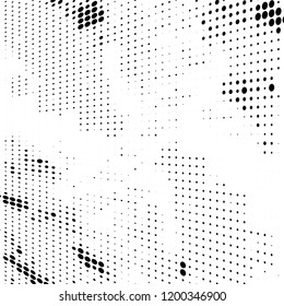 Abstract halftone background. Chaotic vector pattern of black dots on white. Modern style for printing and design creation