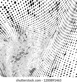 Abstract halftone background. Chaotic vector pattern of black dots on white. Modern style for printing and design creation