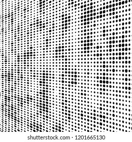 Abstract halftone background. Chaotic vector pattern of black dots on white. Modern style for printing and design creation