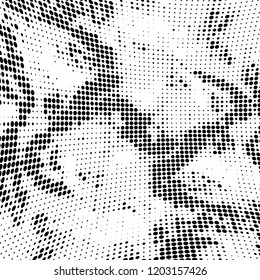 Abstract halftone background. Chaotic vector pattern of black dots on white. Modern style for printing and design creation
