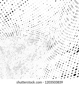 Abstract halftone background. Chaotic vector pattern of black dots on white. Modern style for printing and design creation
