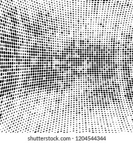 Abstract halftone background. Chaotic vector pattern of black dots on white. Modern style for printing and design creation