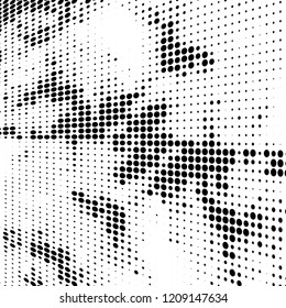 Abstract halftone background. Chaotic vector pattern of black dots on white. Modern style for printing and design creation