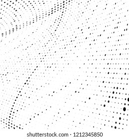 Abstract halftone background. Chaotic vector pattern of black dots on white. Modern style for printing and design creation
