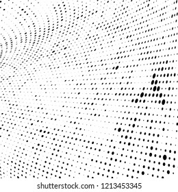 Abstract halftone background. Chaotic vector pattern of black dots on white. Modern style for printing and design creation