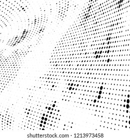 Abstract halftone background. Chaotic vector pattern of black dots on white. Modern style for printing and design creation