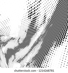 Abstract halftone background. Chaotic vector pattern of black dots on white. Modern style for printing and design creation