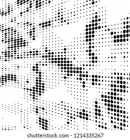 Abstract halftone background. Chaotic vector pattern of black dots on white. Modern style for printing and design creation
