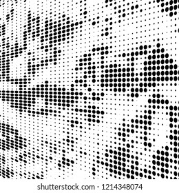 Abstract halftone background. Chaotic vector pattern of black dots on white. Modern style for printing and design creation