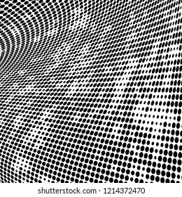 Abstract halftone background. Chaotic vector pattern of black dots on white. Modern style for printing and design creation