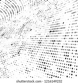 Abstract halftone background. Chaotic vector pattern of black dots on white. Modern style for printing and design creation