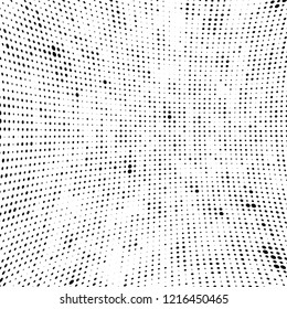 Abstract halftone background. Chaotic vector pattern of black dots on white. Modern style for printing and design creation