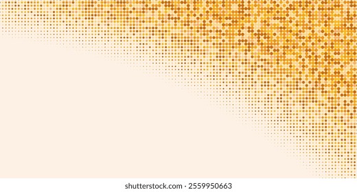 Abstract Halftone Background with Colorful Golden Dots. Pop art comic design perfect as banner, wallpaper. Gold texture