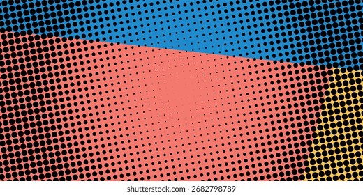 Ein abstrakter Halbtonhintergrund mit einem bunten Farbverlauf. Perfekt für moderne Grafikdesign-Projekte, die Tiefe und visuelles Interesse wecken.