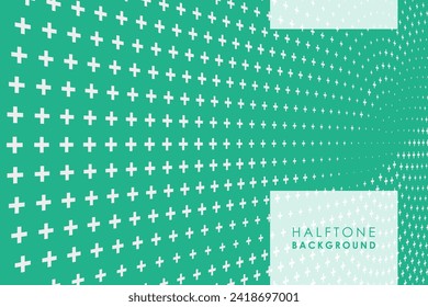 The abstract halftone background consists of different dots.